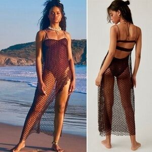 NWT Free People Bodysuit Smoke and Mirrors in Chocolate Merlot Brown Sequin